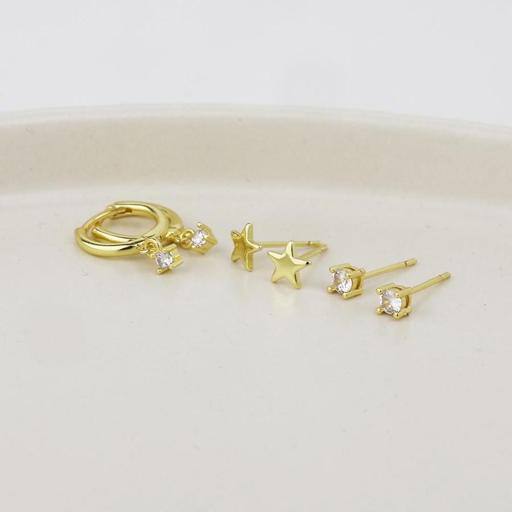 Peace of Mind Nat Earring Set Faux Gold Plated